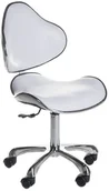 Krzesła i taborety kosmetyczne - Taboret kosmetyczny z oparciem BD-9933 Biały BD-9933/WHITE - miniaturka - grafika 1
