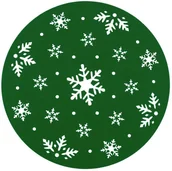 Obrusy i serwetki - UNIGLOB Podkładka świąteczna z filcu PŁATEK okrągła śr. 30 cm zielona - miniaturka - grafika 1