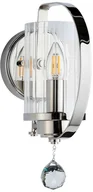 Lampy ścienne - Elstead Lighting Ścienna LAMPA glamour CASSIE1 szklana OPRAWA kinkiet tuba z kryształkiem polerowany nikiel CASSIE1 - miniaturka - grafika 1