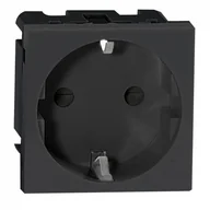 Listwy zasilające - NOEN GS, gniazdo modułowe 45x45mm 1x2P+Z, typ F schuko, 16A 250V, czarne OR-GM-9010/B/GS - miniaturka - grafika 1