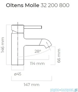 Oltens Molle bateria umywalkowa złota 32200800 - Baterie umywalkowe - miniaturka - grafika 2