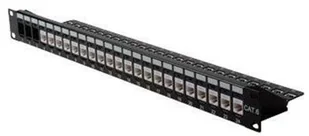 Keystone Roline ROLINE 19Zoll Patchpanel 24Port Cat6 screenedblack without module 26.11.0360 - Wtyczki i adaptery - miniaturka - grafika 2