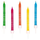 Kinder party - AMSCAN Świeczki kolorowe z nadrukiem 10 sztuk GXP-613071 - miniaturka - grafika 1