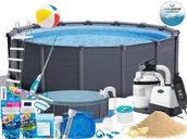 Baseny ogrodowe - Intex Basen 478x124 Ogrodowy Stelażowy 26384GN 23w1 + Włącznik Różnicowo-Prądowy - miniaturka - grafika 1