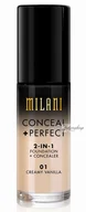 Podkłady do twarzy - MILANI MILANI - CONCEAL + PERFECT - 2-IN-1 FOUNDATION+CONCEALER - Podkład kryjący do twarzy - 02A - CREAMY NATURAL MILPIPCNA - miniaturka - grafika 1