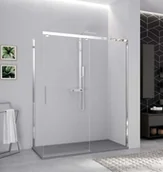 Ścianki i drzwi prysznicowe - Novellini Kuadra 2.0 PH Drzwi przesuwne 117-119x200 cm lewe profile inox szkło przezroczyste K2PH117S-1Z - miniaturka - grafika 1