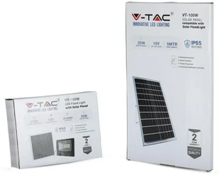 v-tac Projektor LED Solarny V-TAC 35W IP65 VT-100W 6000K 2450lm - Lampy pozostałe - miniaturka - grafika 9