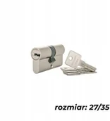 Zamki i wkładki - Gerda Wkładka H Plus 27/35 nikiel satyna Blister - miniaturka - grafika 1