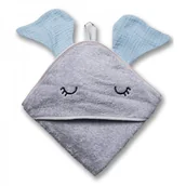 Smoczki do butelek - Hi Little One Hi Little One - Hi Little One  -  Ręcznik z Kapturem 100 x 100 Elephant Hooded Bath Towel Baby Blue - miniaturka - grafika 1