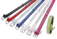 Obroże dla kotów - Karlie Skórzana obroża Tiffany ze strasem, w 10 kolorach i 7 rozmiarach (od 30 cm do 60 cm), czarny - miniaturka - grafika 1