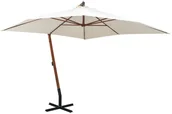 Parasole ogrodowe - vidaXL Parasol ogrodowy wiszący, 300 x cm, drewniany, biały - miniaturka - grafika 1