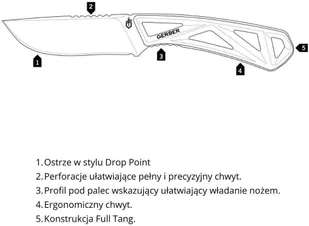 Gerber Nóż myśliwski Exo-Mod Drop Point - orange 30-001797 - Noże - miniaturka - grafika 3