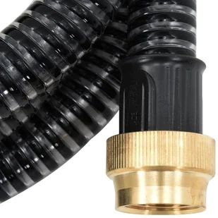 vidaXL Wąż ssący z mosiężnymi złączkami 7 m 25 mm czarny 151060 - Węże ogrodowe i zraszacze - miniaturka - grafika 3