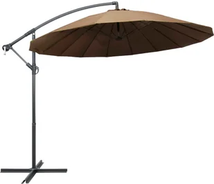 vidaXL Wiszący parasol ogrodowy taupe 3 m słupek aluminiowy 47223 - Parasole ogrodowe - miniaturka - grafika 2