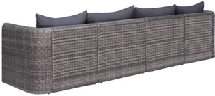 vidaXL 4-cz zestaw mebli do ogrodu z poduszkami rattan PE szary 44164 - Sofy ogrodowe - miniaturka - grafika 4