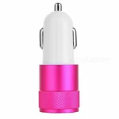 Ładowarki samochodowe - Shot Case Shot Case Podwójny adapter do gniazda zapalniczki samochodowej do Motorola Moto C Plus, różowy 233440 - miniaturka - grafika 1