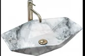 Umywalki - Rea U5602 Vegas Granit Shiny Umywalka nablatowa - miniaturka - grafika 1