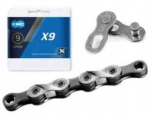 KMC X9 łańcuch zmiany biegów, srebrny/szary, 1/2 x 11/128, 114 ogniw, 6,6 mm, 9-rzędowy (1 sztuka) (BX09NG114) - Narzędzia rowerowe KMC X9 łańcuch zmiany biegów, srebrny/szary, 1/2 x 11/128, 114 ogniw, 6,6 mm, 9-rzędowy (1 sztuka) (BX09NG114) - Narzędzia rowerowe - miniaturka - grafika 2