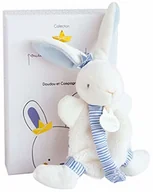 Maskotki i pluszaki - Doudou et Compagnie DC3511 materac kanannowy  z klipsem na smoczek, niebieski - miniaturka - grafika 1
