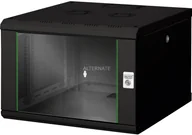 Szafy rack - Digitus DN-19 07U-6/6-SW stojak 7U Półka mocowana do ściany Czarny, Szafa IT - miniaturka - grafika 1