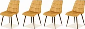 Krzesła - Signal Zestaw krzeseł CHIC VELVET 4 szt curry ZESTAW-CHICVCCU-4SZT - miniaturka - grafika 1