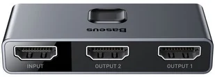 Baseus Splitter Matrix HDMI 2x HDMI 4K 30 Hz szary CAHUB-BC0G CAHUB-BC0G - Rozgałęźniki - miniaturka - grafika 14