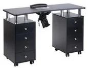 Stoliki do manicure - Beauty System Stolik do manicure z pochłaniaczem BD-3425+P CZARN BD-3425+P/BLACK - miniaturka - grafika 1