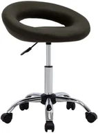 Krzesła - shumee shumee Obrotowe krzesło stołowe brązowe obite sztuczną skórą - miniaturka - grafika 1