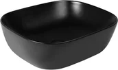 Umywalki - Oltens HAMNES Umywalka 49x39,5 cm nablatowa owalna z powłoką SmartClean czarny mat 40800300 - miniaturka - grafika 1
