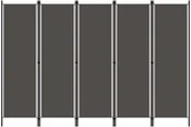 Parawany - vidaXL Parawan 5-panelowy, antracytowy, 250 x 180 cm vidaXL - miniaturka - grafika 1
