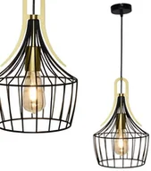 Lampy sufitowe - Rabalux Wisząca LAMPA loft PAROV 4925 metalowy ZWIS klatka do salonu czarna 4925 - miniaturka - grafika 1