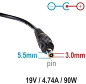 Zasilacze do laptopów - Akyga Zasilacz Akyga samochodowy AK-ND-37 19V 4,74A 90W 5.5 3.0+pin AK-ND-37 - miniaturka - grafika 1
