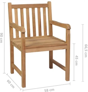 vidaXL Krzesła ogrodowe, 8 szt., z poduszkami w szarą kratkę, tekowe! 3073072 - Fotele i krzesła ogrodowe - miniaturka - grafika 9