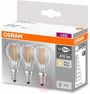 Osram Żarówka LED filament E14 4W, ciepła biel, 3 szt. - Żarówki LED - miniaturka - grafika 5