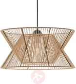 Lampy sufitowe - Viokef Lampa wisząca Argela z podwójnym kloszem naturalna - miniaturka - grafika 1