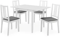 Stoły z krzesłami - vidaXL 5-częściowy zestaw mebli do jadalni, MDF, biały - miniaturka - grafika 1