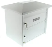 Skrzynki na listy - Burg Wächter Skrzynka na listy BURG-Wächter, o dużej pojemności z ueberstehendem dach, formacie A4 składowanych Europy, podparte na całej powierzchni ocynkowane, ze stali nierdzewnej, 732 W, biały Europa 732 W - miniaturka - grafika 1