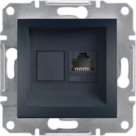 Gniazdka elektryczne - Schneider Asfora gniazdo komputerowe podtynkowe pojedyncze kategoria 6 UTP antracyt EPH4700171 - miniaturka - grafika 1