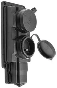 PAWBOL SP.Z O.O. Listwa gumowa 2 gniazda IP44 czarna - Listwy zasilające - miniaturka - grafika 3