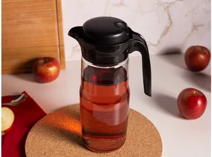 DZBANEK SZKLANY Z PLASTIKOWĄ POKRYWKĄ 1,35L CZARNY - Dzbanki i imbryki - miniaturka - grafika 2