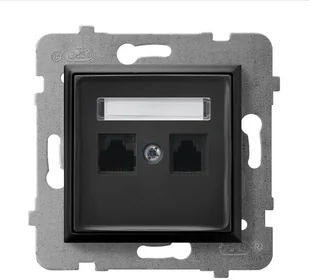 Ospel Gniazdo telefoniczne pojedyncze Czarny metalik Aria - GPT-1U/m/33 - Gniazdka elektryczne - miniaturka - grafika 5