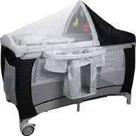 Łóżeczka i kojce - Costway Łóżeczko turystyczne kojec dla dzieci z moskitierą BB0440BK - miniaturka - grafika 1