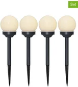 Lampy ogrodowe - Star Trading STAR Trading Solarne lampy ogrodowe LED (4 szt.) w kolorze czarno-białym - wys. 27 cm - miniaturka - grafika 1