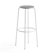 Taborety i hokery - AJ Produkty Stołek barowy TIMMY, rama biały, siedzisko jasnoszary, 830 mm - miniaturka - grafika 1