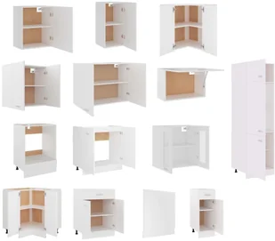 vidaXL vidaXL 14-cz. zestaw szafek kuchennych, biały, płyta wiórowa - Meble kuchenne - miniaturka - grafika 6