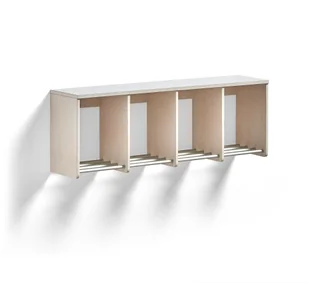 AJ Produkty Półka na buty EBBA, montowana do ściany, 4 sekcje, biały - Szafki na buty AJ Produkty Półka na buty EBBA, montowana do ściany, 4 sekcje, biały - Szafki na buty - miniaturka - grafika 1