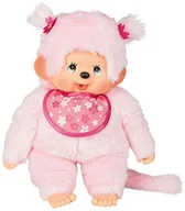 Maskotki i pluszaki - Sekiguchi Sekiguchi 242405 - oryginalny Monchhichi dziewczęcy kwiat wiśni, z różowego pluszu, z śliniaczkami i warkoczami z kwiatami, ok. 45 cm 242405 - miniaturka - grafika 1