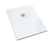Brodziki prysznicowe - Schedpol Brodzik prostokątny KALAIT SMOOTH WHITE 80x120x3,5 z systemem STABILSOUND PLUS 3.3108-M2 GRATIS SYFON VIEGA 90mm - miniaturka - grafika 1