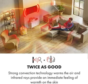 Klarstein Klarstein Hot Spot Slimcurve Double Wave grzejnik typu 2 w 1 ACO7-HtSpSlmCrv20B - Ogrzewanie przenośne Klarstein Klarstein Hot Spot Slimcurve Double Wave grzejnik typu 2 w 1 ACO7-HtSpSlmCrv20B - Ogrzewanie przenośne - miniaturka - grafika 2