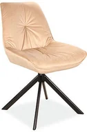 Krzesła - Signal Krzesło BOOGIE I VELVET Beżowy Czarny BOOGIEIVCBE - miniaturka - grafika 1